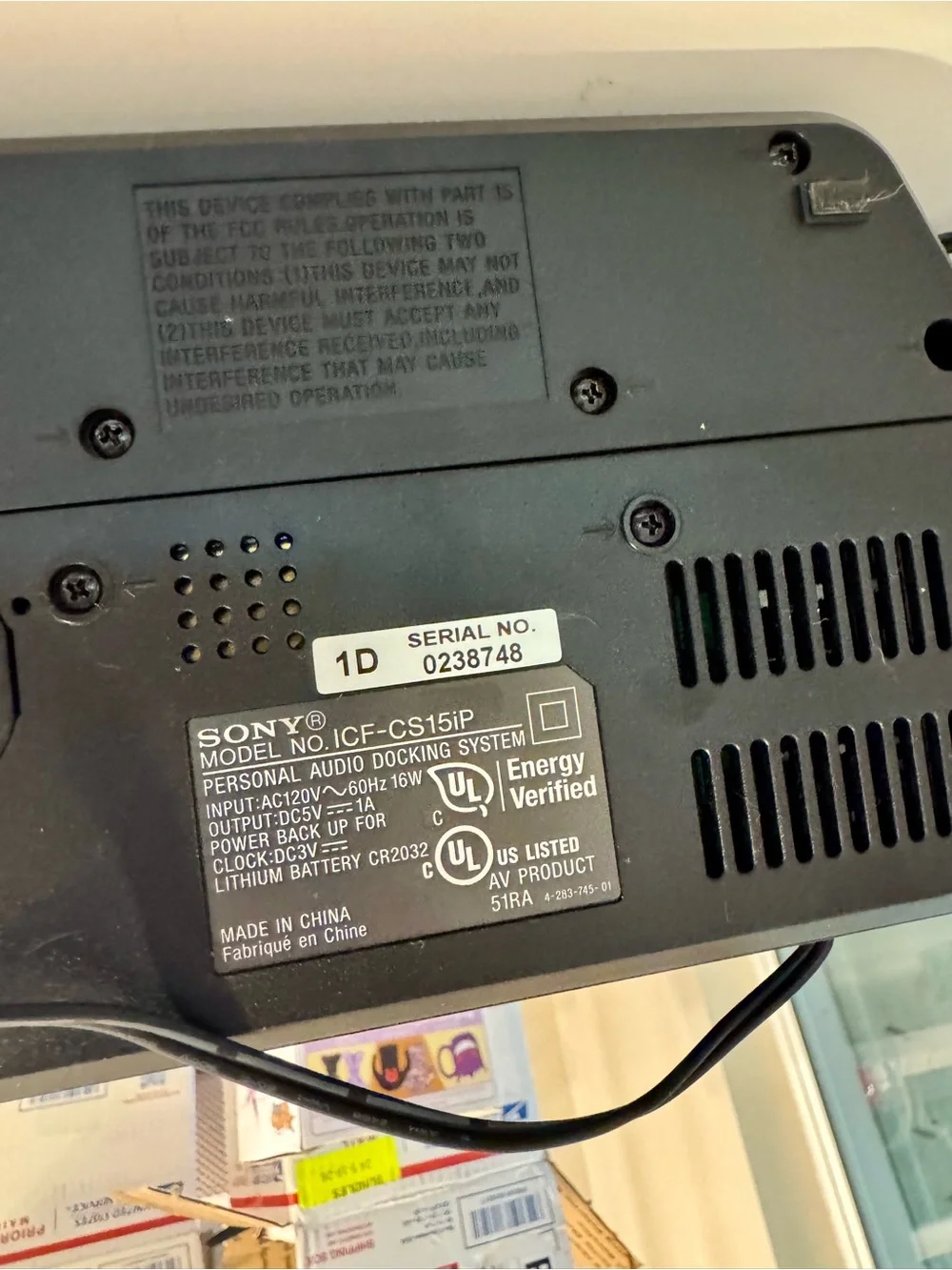 Sony Black Portable Docking Speaker with Built-in Connector